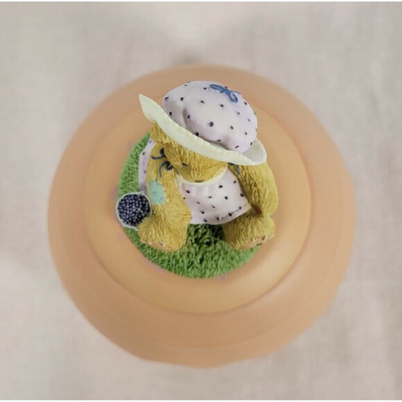 3 Piece Cherished Teddies 111601 Tea Light Round Heart Cutout Figurine Top 2002 - Picture 7 of 12